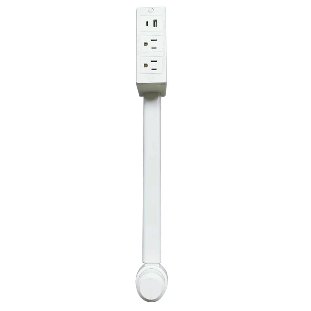 Wall Outlet Expander Move Freeelectrical Power Socket Extender 2 AC USB-A&C 180° Swivel behind Couch Nightstand Stretchable Plug