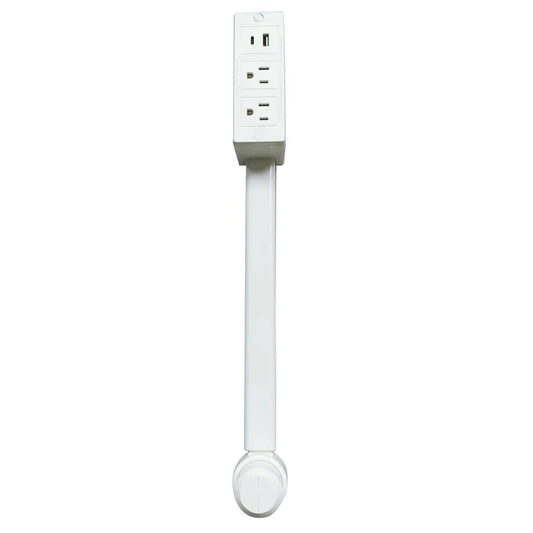 Wall Outlet Expander Move Freeelectrical Power Socket Extender 2 AC USB-A&C 180° Swivel behind Couch Nightstand Stretchable Plug